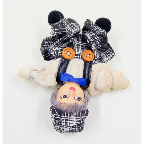 Mini Doll Boy Porcelain Bisque Head Cloth Sand Filled Body Handmade 5 Inch - Picture 6 of 7